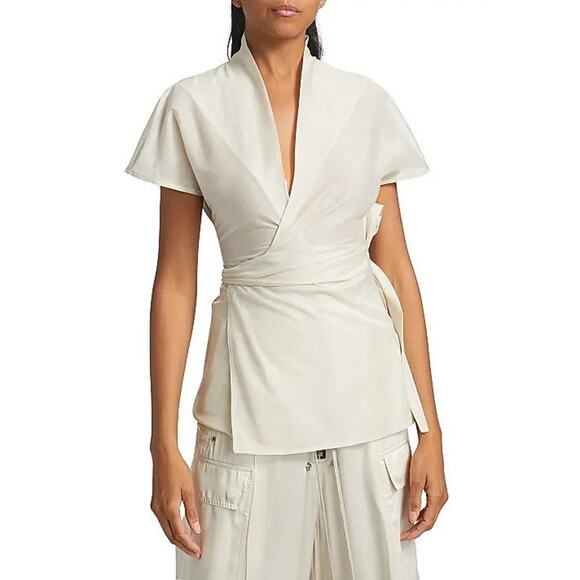 RICK OWENS Laura Wrap Top Dinge - US 4 - Picture 1 of 7